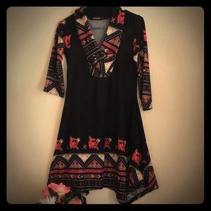 {reborn} Boho Floral Print Dress